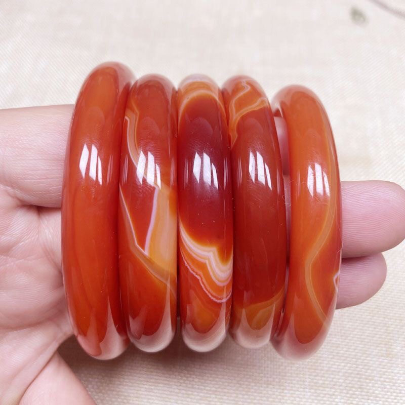 天然红玛瑙手镯缠丝花纹镯子玉镯手饰/手串
