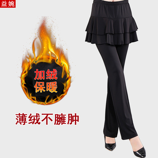 广场舞服装秋冬季中老年加绒加厚裙裤女拉丁跳舞下装保暖舞蹈裤子