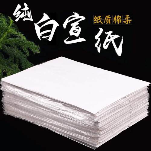 宣纸书法专用纸国画作品比赛半生半熟练习纸安徽熟宣纸小楷纯白色