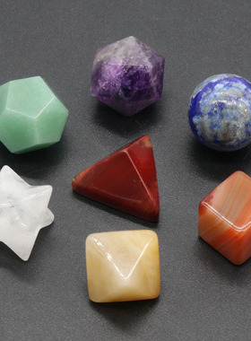 七彩水晶小摆件教学材料7颗一套