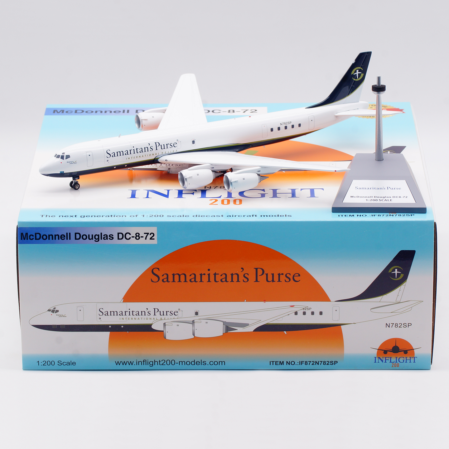 撒马利亚救援会飞机模型合金DC-8