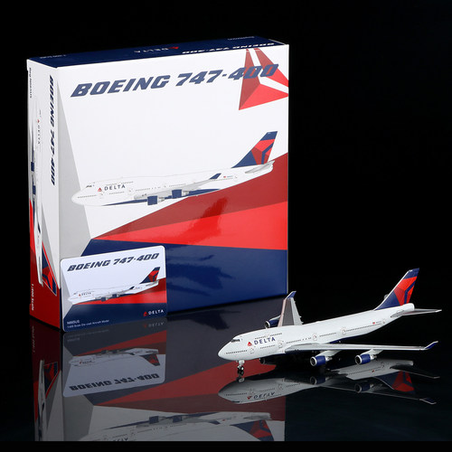 达美航空合金飞机模型波音B747-4