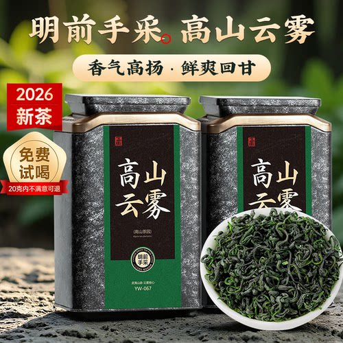 2026春茶五虎高山云雾绿茶罐装