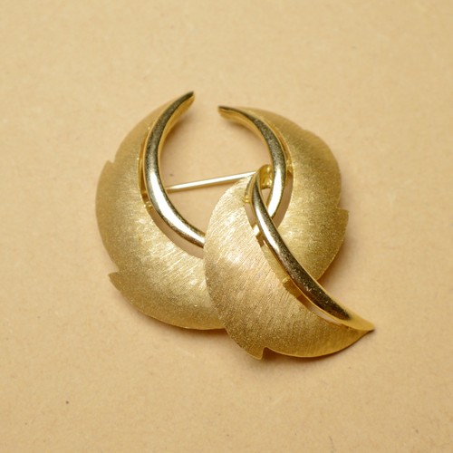 中古首饰黑色givreAB莱茵石胸针