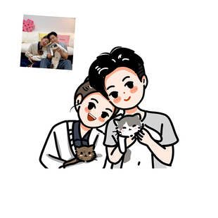 q版手绘头像定制卡通人物简笔画情侣约稿动漫代画像真人照片设计