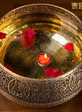 手工纯铜聚宝盆摆件招财工艺品