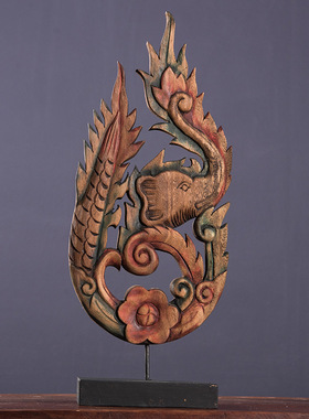 泰国进口木雕大象摆件桌面装饰品