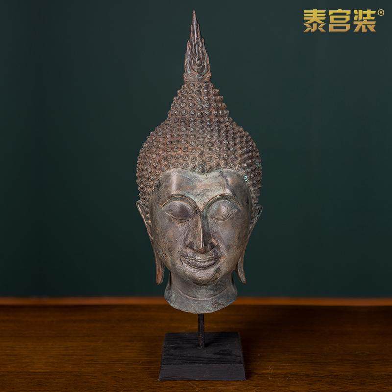 仿古中式泰国佛头摆件