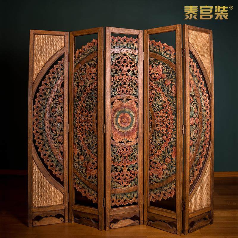 东南亚家具中式复古折屏隔断