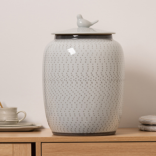 景德镇手工茶叶罐家用大号储存茶缸普洱茶饼收纳醒茶罐陶瓷密封罐