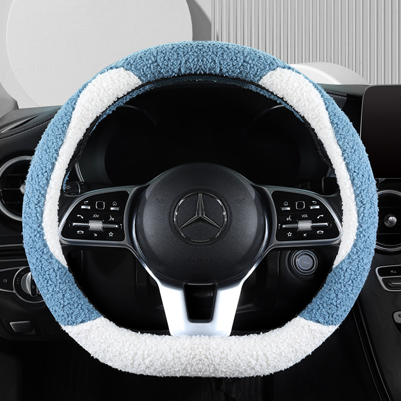 适用于比亚迪汉宋海豚海鸥新能源电车方向盘套冬季毛绒保暖把套