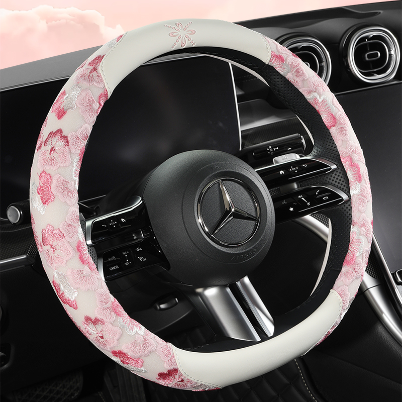 2025年新款蕾丝花汽车方向盘套四季适用于起亚k2k3K4K5KX3KX5KX7