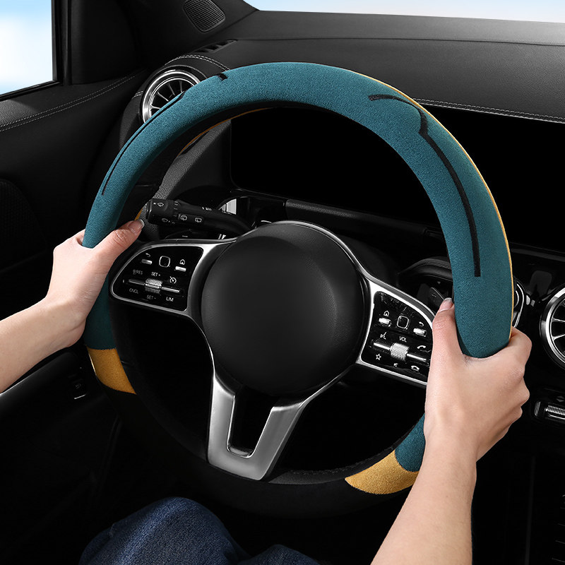 2023年新款卡通猫翻毛皮方向盘套适合于比亚迪海豚海鸥宋proplus