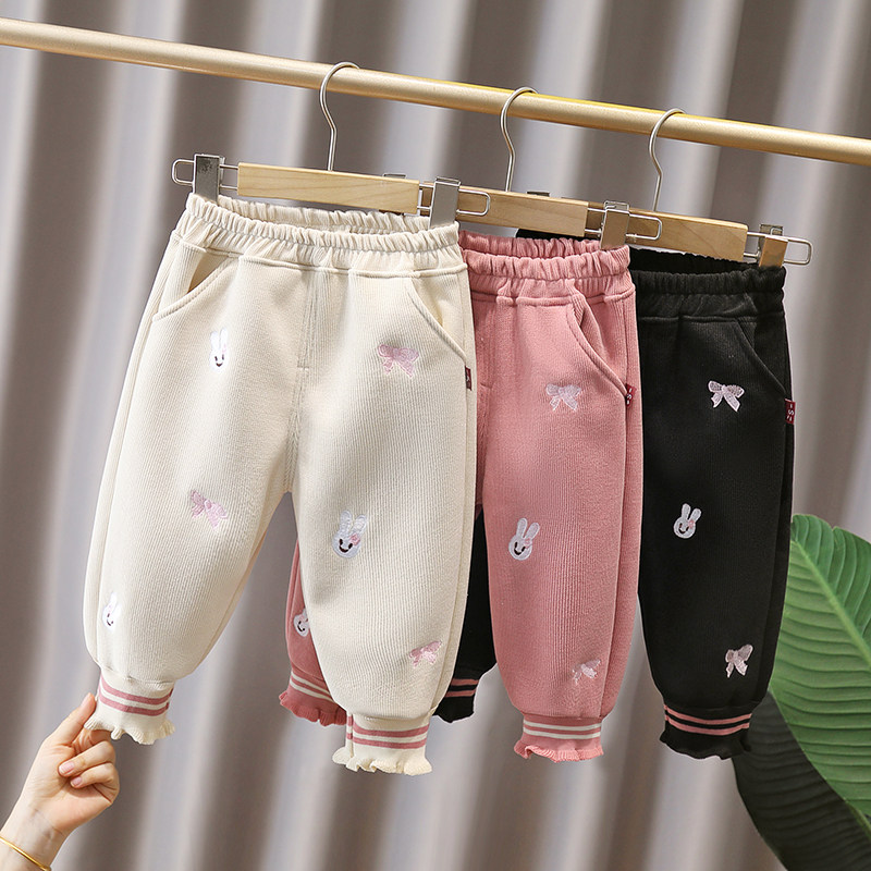 女童加绒休闲裤秋冬季一体绒女宝宝洋气加厚卫裤婴儿裤子外穿长裤,童装/婴儿装/亲子装,裤子,淘宝优惠券,粉丝福利购,淘宝优惠卷