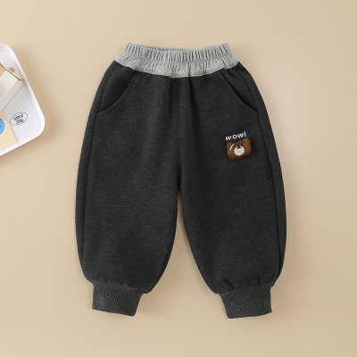 男童加绒裤子秋冬宝宝休闲长裤儿童冬装洋气加厚保暖一体绒绒裤潮