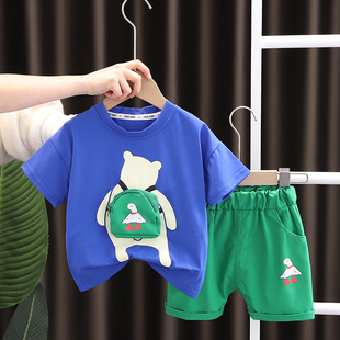 婴儿童装 套装 男童宝宝夏装 3岁夏季 短袖 4一1 潮衣服款 2024新款 韩版