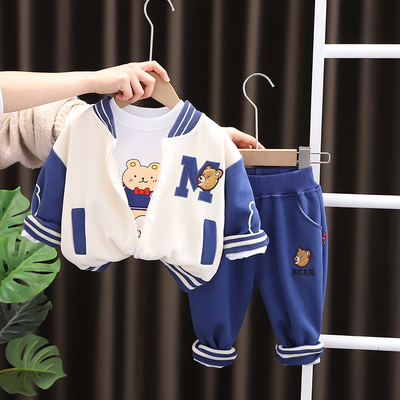 儿童运动棒球服三件套宝宝洋气