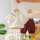 2026年新款 套装 帅气宝宝夏装 衣服婴儿薄款 两件套 男童夏季 衬衫 短袖