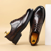 休闲透气时尚 婚鞋 布洛克雕花轻奢男鞋 商务正装 鞋 男款 真皮男士 皮鞋