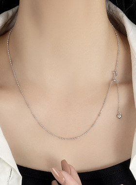 925纯银意大利万能可调节项链镭射切割面珠轻奢精致闪耀灵动项链