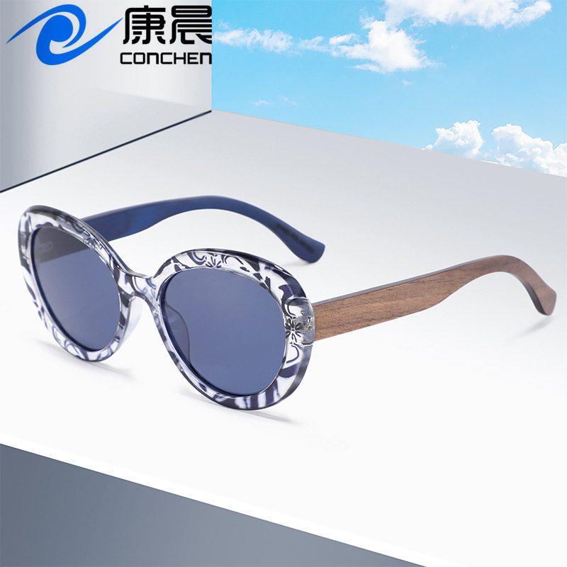 2025新款竹木眼镜时尚圆形碎花框木质镜腿夹层防晒偏光太阳镜,ZIPPO/瑞士军刀/眼镜,太阳眼镜,淘宝优惠券,粉丝福利购,淘宝优惠卷