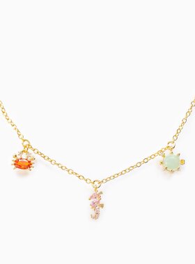 INS火爆新款锁骨链沙滩风系列彩色锆石海洋小动物项链项饰品