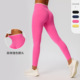女 裸感速干跑步健身长裤 欧美撞色瑜伽裤 蜜桃臀高腰提臀紧身运动裤