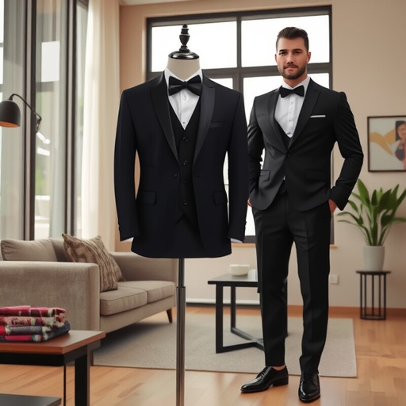 2026亚马逊男士西服套装黑色高级感男生新郎伴郎服西装男外套正装