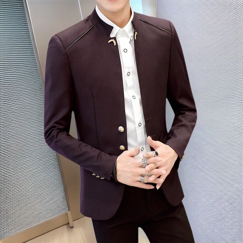 2026春季新款男式休闲西装痞帅小西服男结婚礼服男装外套定制