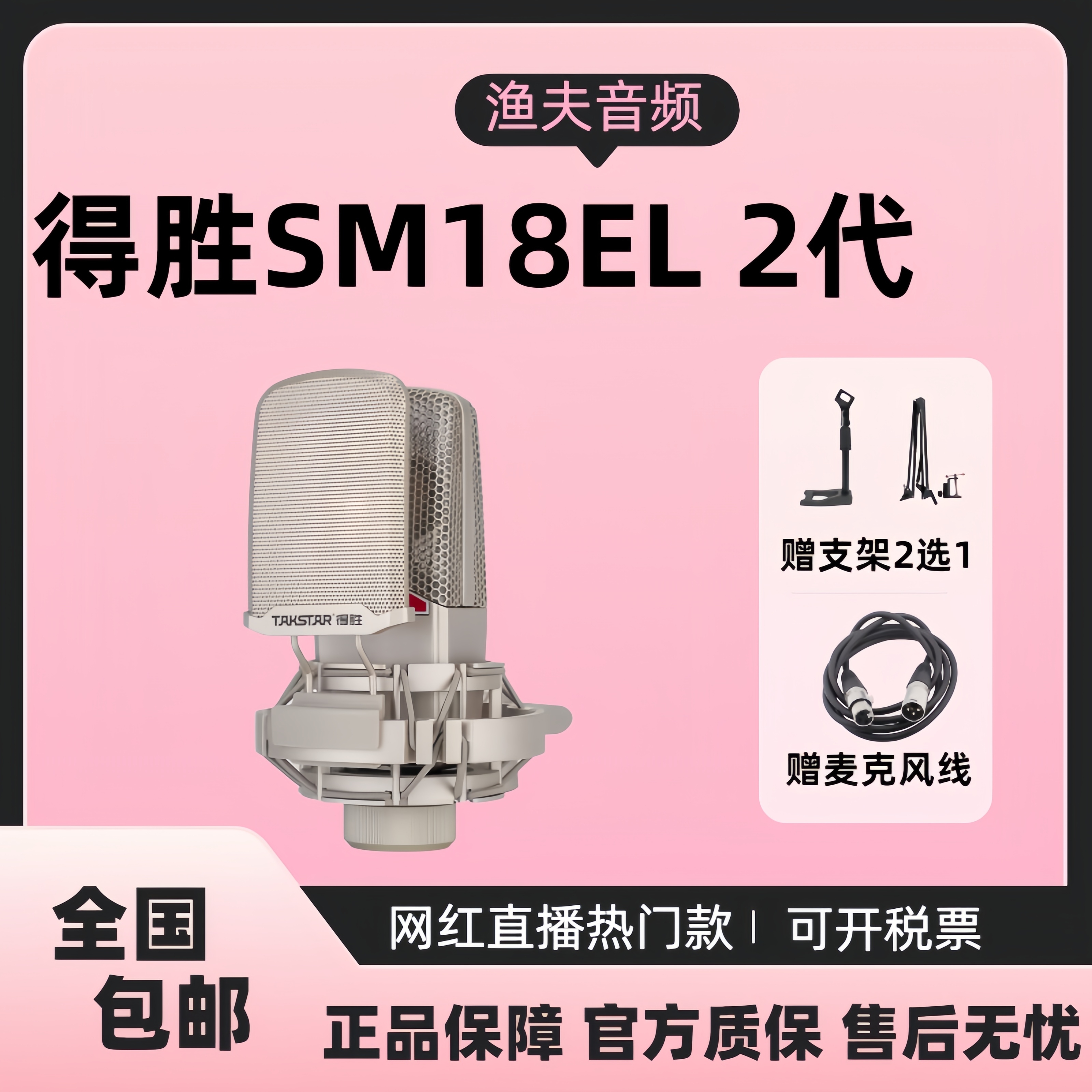 Takstar/得胜电容麦克风直播设备