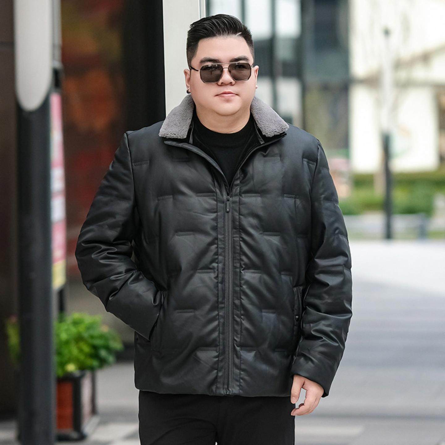 普洛克正品加肥加大码保暖休闲户外皮衣羽绒服运动男式新款羽绒服