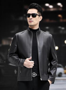 普洛克正品款真皮皮衣男绵羊皮夹克立领皮衣商务男装外套P690