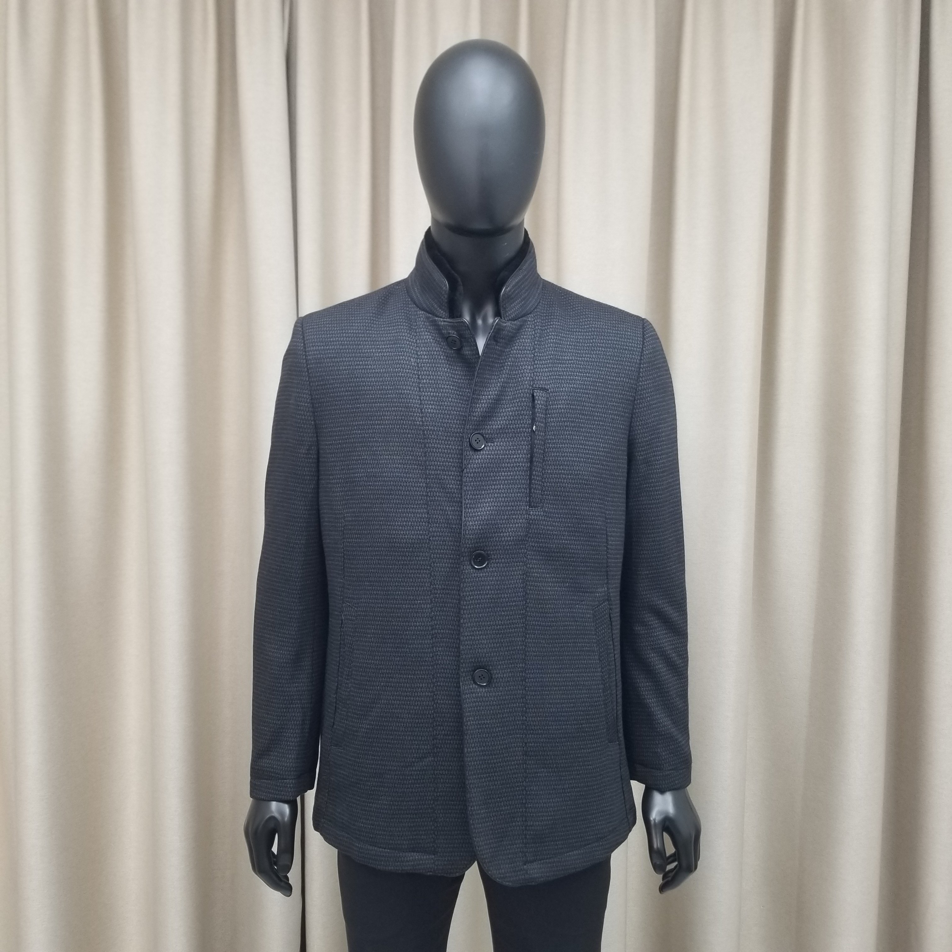 普洛克男装新款 獭兔领立领羊毛棉袄商务休闲厚棉服夹克外套棉衣2