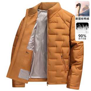 普洛克新款 男式羽绒服秋冬立领拉链版白鸭绒青年商务休闲轻便保