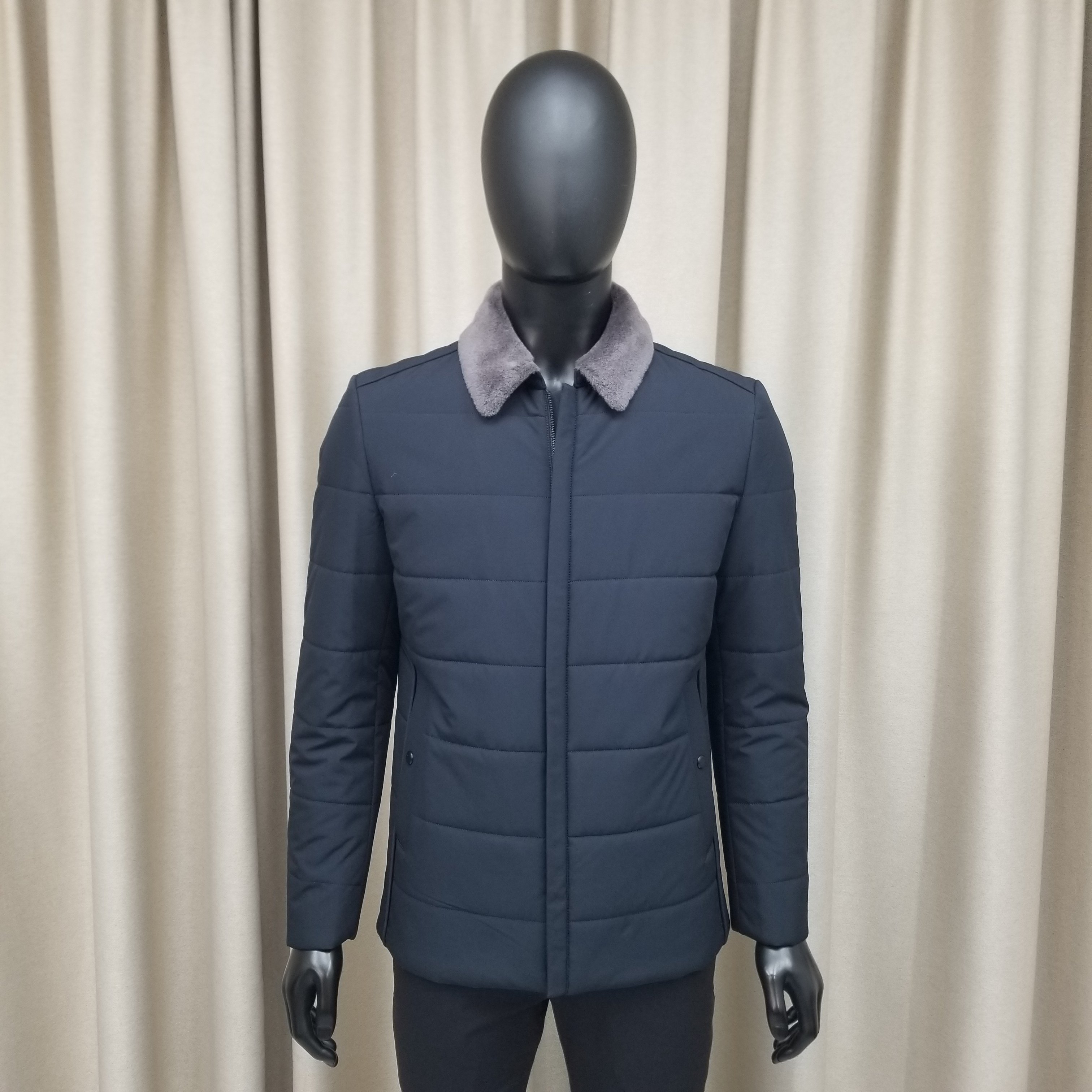 普洛克男装新款 羊毛翻领棉衣中老年棉服夹克商务桑蚕丝填充外套2