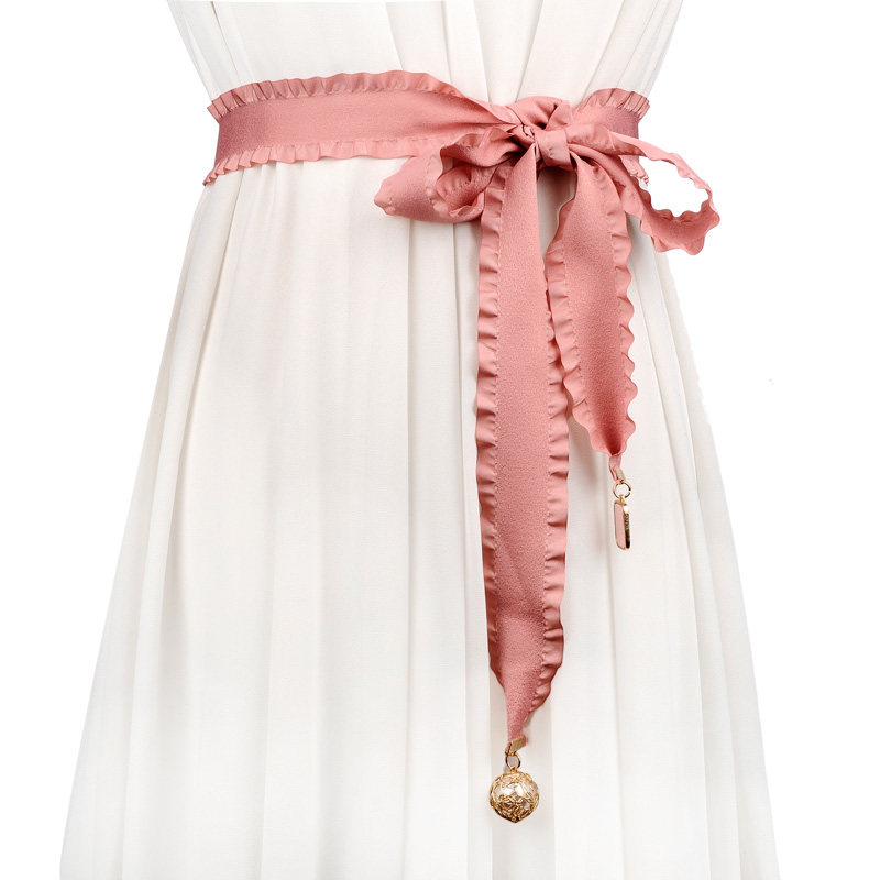 甜美长款打结女士腰带 百搭配连衣裙装饰毛衣气质腰封女时尚腰带