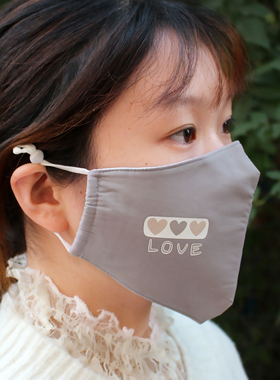 K2口罩女秋冬保暖防寒加大加厚纯棉全棉布透气冬天遮全脸时尚黑色