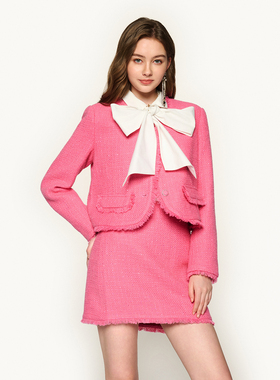 FIVE PLUS羊毛珠片小香风短外套女上衣法式小个子