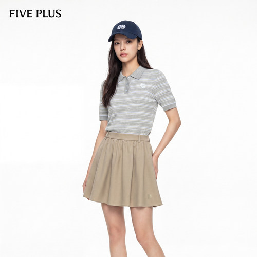 FIVEPLUS高腰百褶短裙
