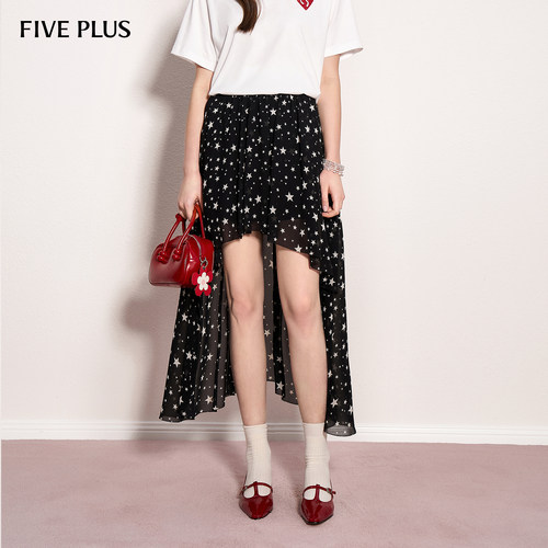 FIVEPLUS高腰聚会雪纺裙