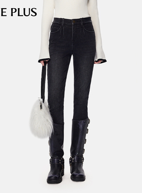 FIVE PLUS牛仔裤女四面弹铅笔裤小黑裤百搭显瘦S裤