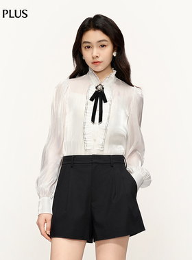 FIVE PLUS衬衫法式宫廷千金风通勤波嬉风长袖衬衣2026新款女春装