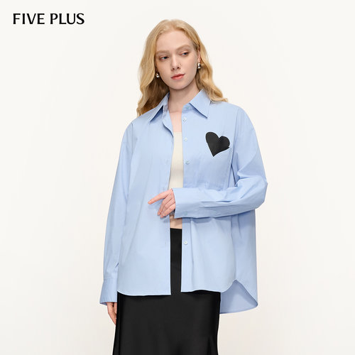 FIVEPLUS爱心图案衬衫女