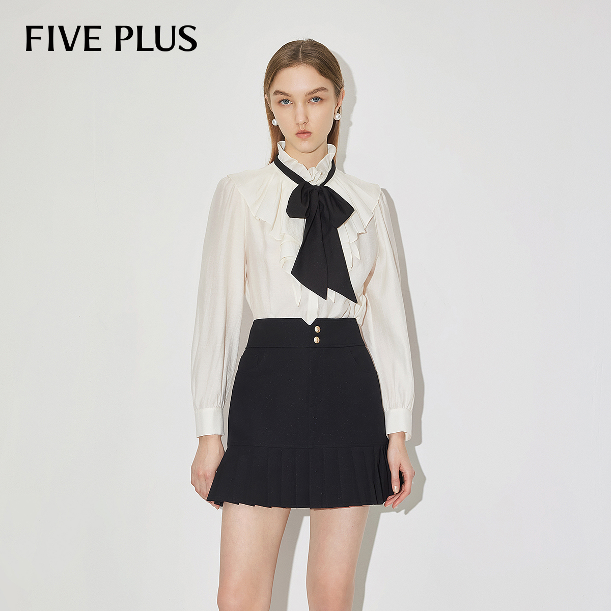 荷叶边法式衬衫