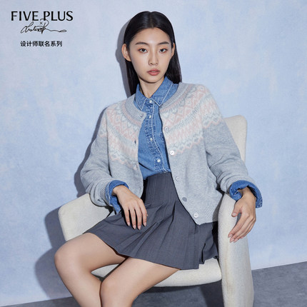 【FIVE PLUSXBRUNO 设计师联名】羊毛衫女马海毛费尔岛毛衣冬装