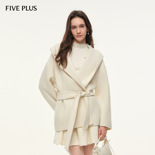 【预售】FIVEPLUS复古羊毛双面呢外套女2026秋季新款翻领气质上衣