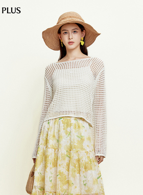 FIVE PLUS女装波嬉风毛织短款上衣性感显腿长针织女装2026新款