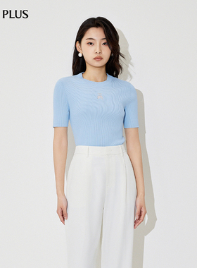 FIVE PLUS针织衫女上衣短袖修身打底衫套头小熊潮2026新款女春装