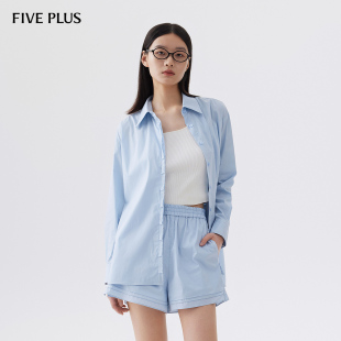气质上衣 女衬衣设计感宽松翻领长袖 FIVE PLUS衬衫