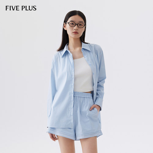 长袖衬衫FivePlus设计感宽松